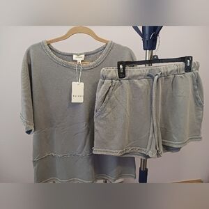 New Women's Heyson Gray Casual Shorts Set